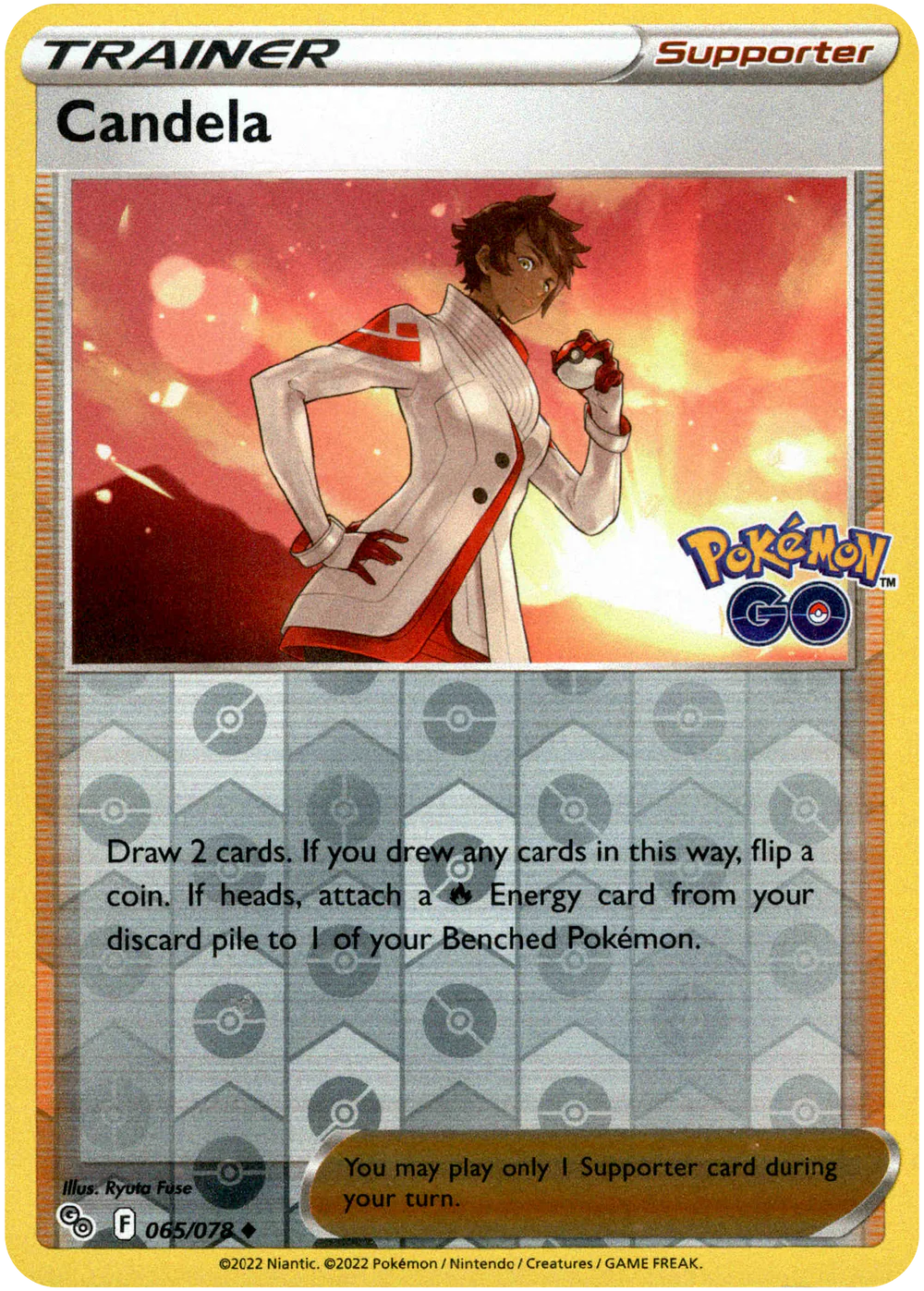 Candela 065/078 SWSH Pokemon Go Reverse Holo Uncommon Pokemon Card