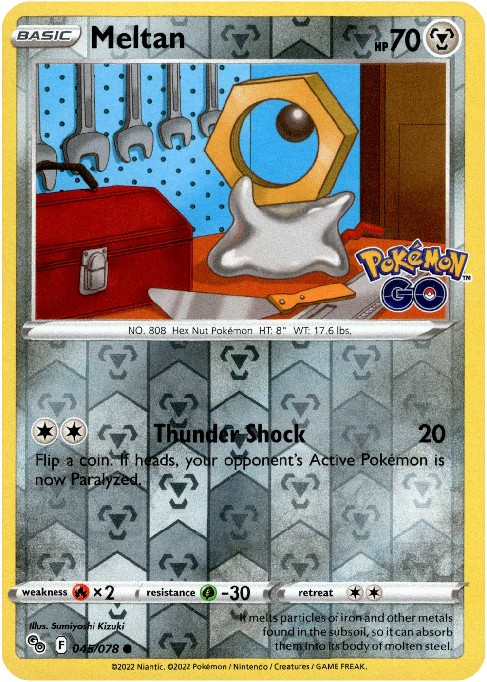 Meltan 045/078 SWSH Pokemon Go Reverse Holo Common Pokemon Card | Gogi  Collectables