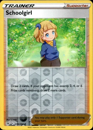 Schoolgirl 239/264 SWSH Fusion Strike Reverse Holo Uncommon Pokemon Card