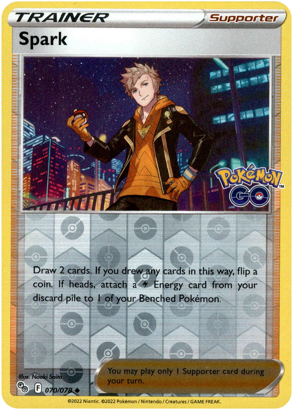 Spark 070/078 SWSH Pokemon Go Reverse Holo Uncommon Pokemon Card