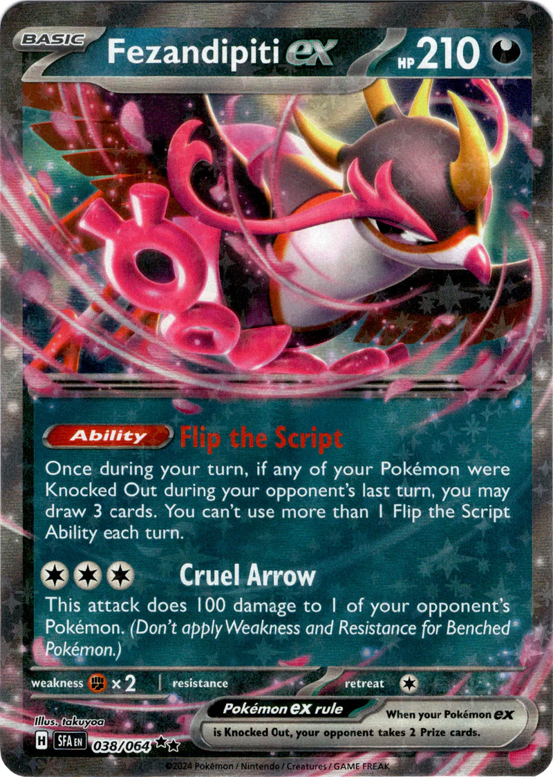 Fezandipiti ex 038/064 Scarlet and Violet Shrouded Fable Ultra Rare Pokemon Card