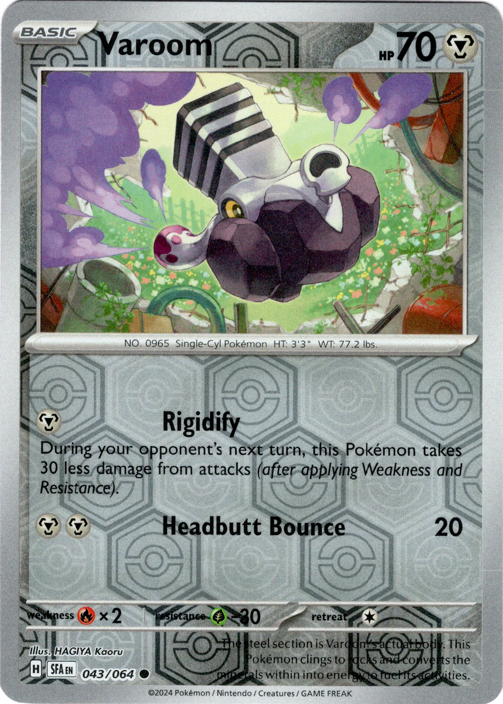Varoom 043/064 Scarlet and Violet Shrouded Fable Reverse Holo Common Pokemon Card