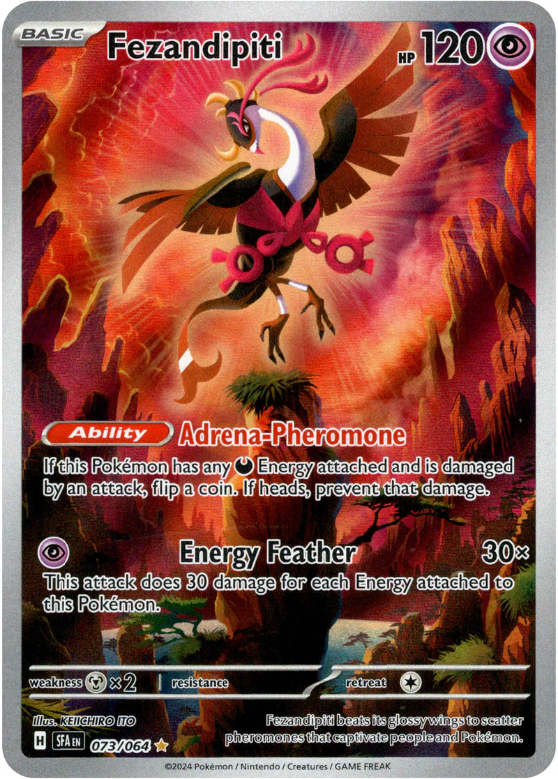 Fezandipiti 073/064 Scarlet and Violet Shrouded Fable Illustration Rare Holo Pokemon Card