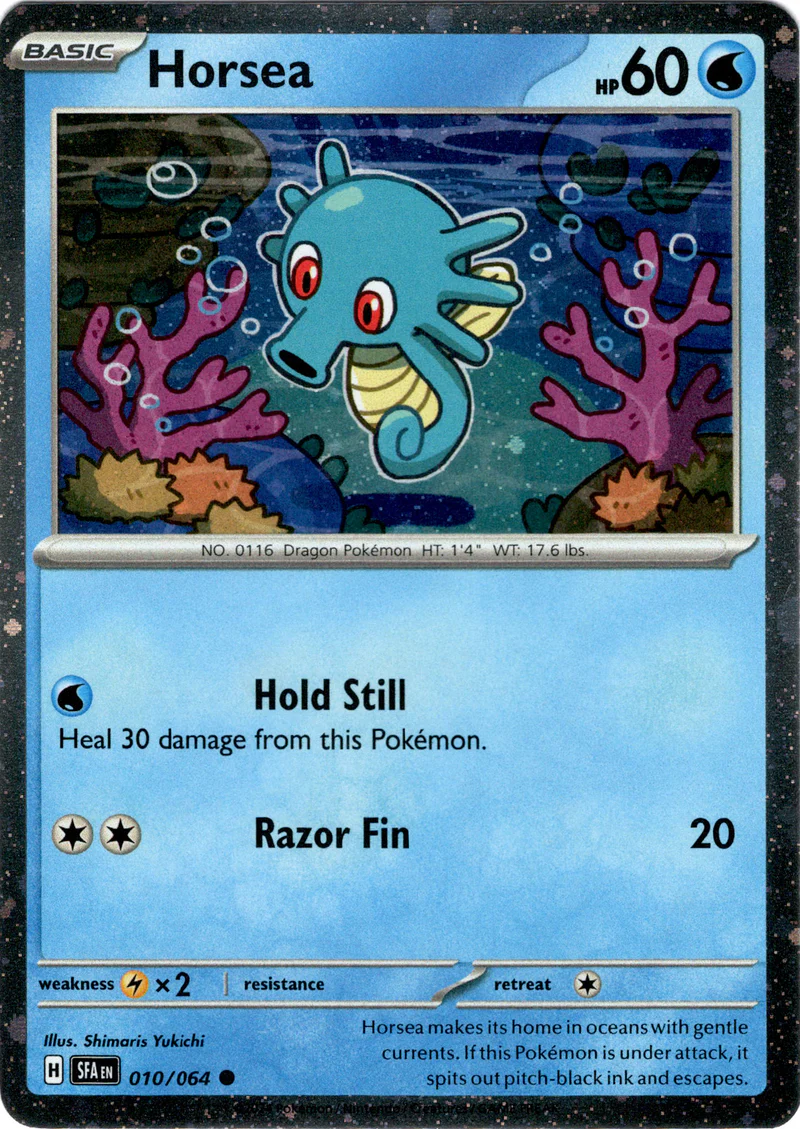 Horsea 010/064 Scarlet and Violet Shrouded Fable Cosmos Holo Common Pokemon Card