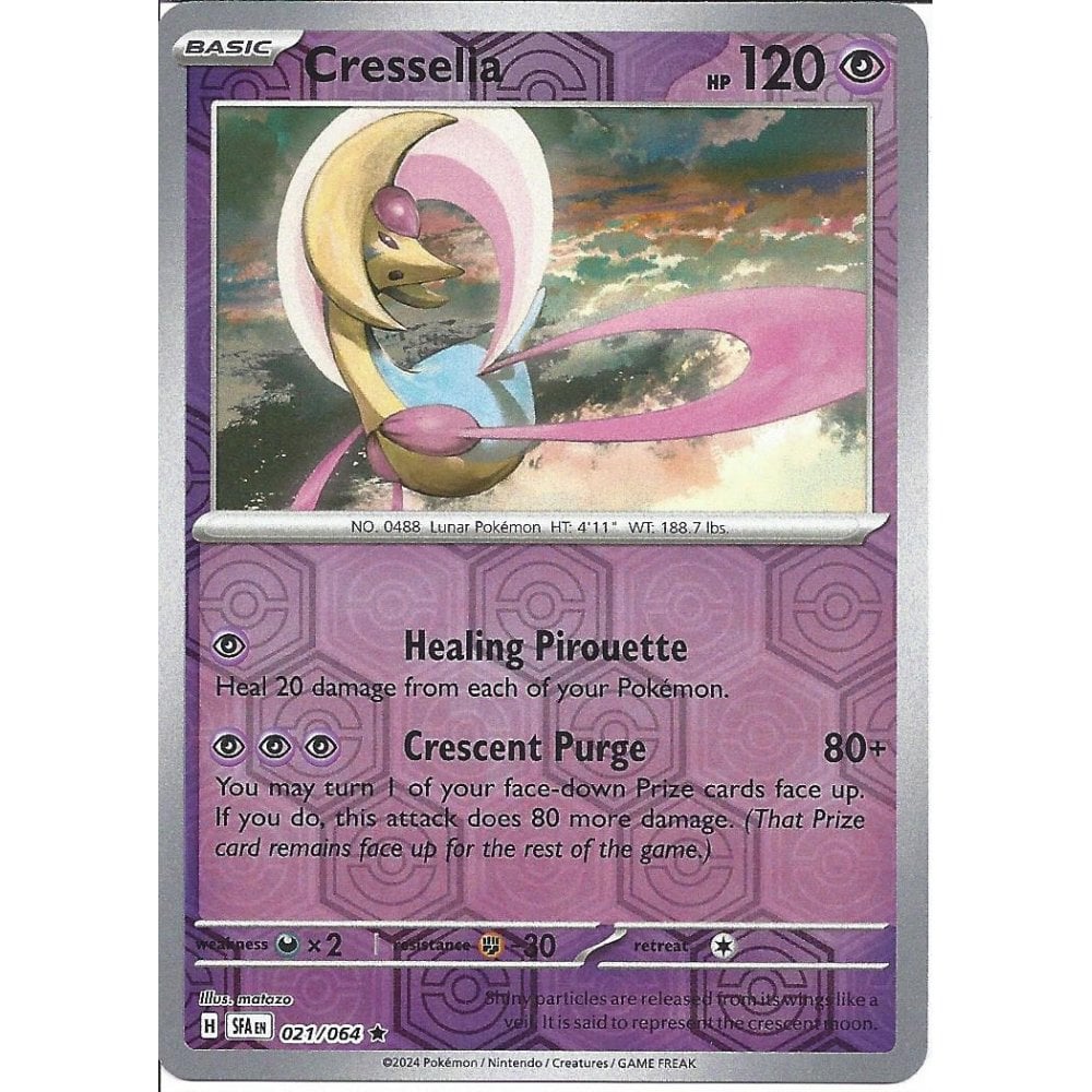 Cresselia 021/064 Scarlet and Violet Shrouded Fable Reverse Holo Rare Pokemon Card