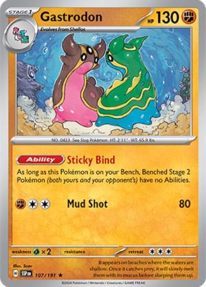 Gastrodon 107/191 Scarlet and Violet Surging Sparks Holo Rare Pokemon Card