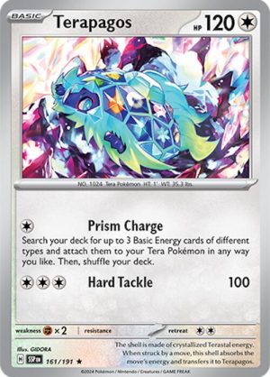 Terapagos 161/191 Scarlet and Violet Surging Sparks Holo Rare Pokemon Card