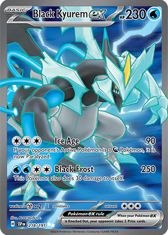 Black Kyurem ex 218/191 Scarlet and Violet Surging Sparks Full Art Rare Pokemon Card