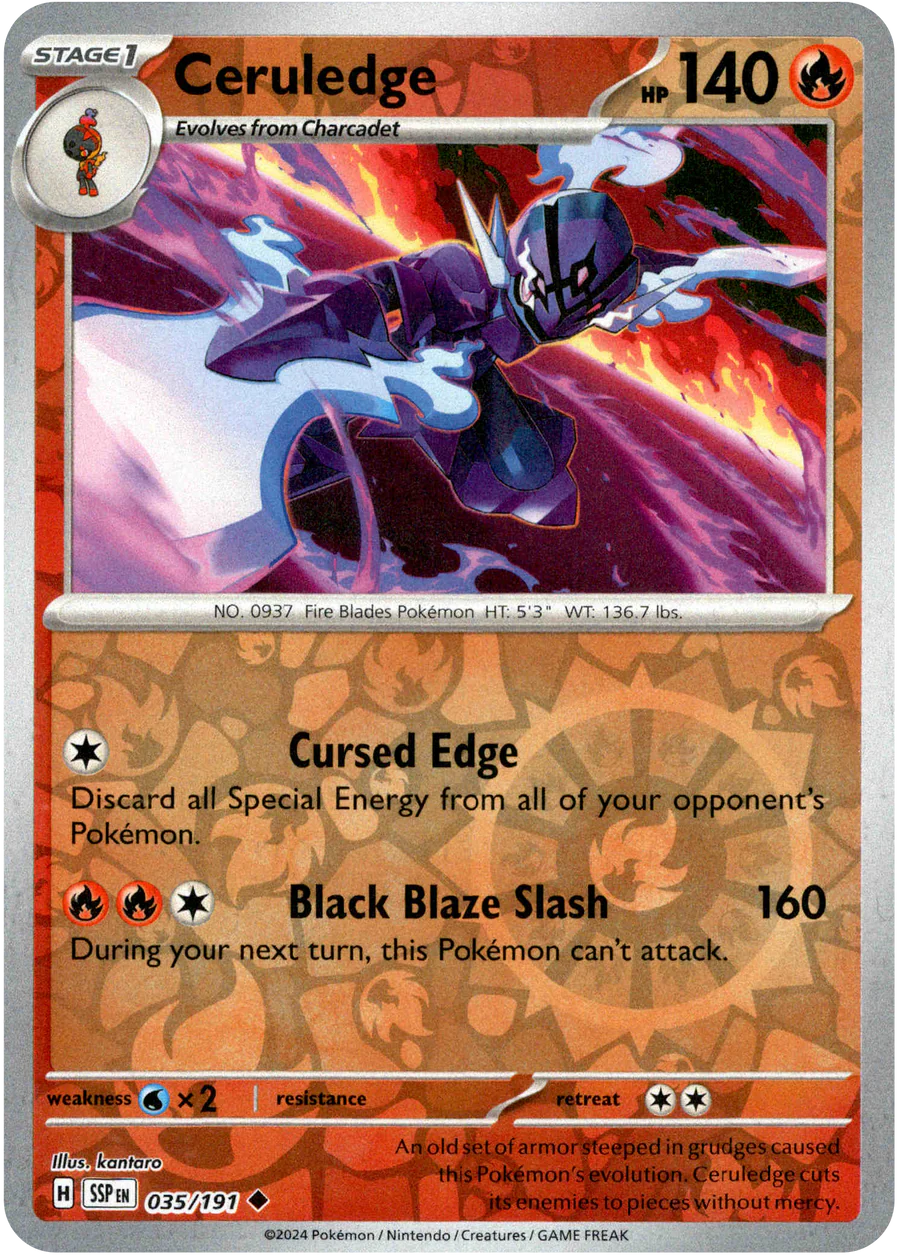 Ceruledge 035/191 Scarlet and Violet Surging Sparks Reverse Holo Uncommon Pokemon Card