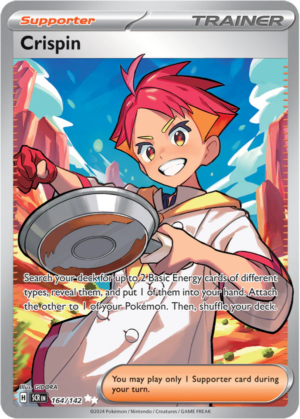 Crispin 164/142 Scarlet and Violet Stellar Crown Full Art Trainer Rare Pokemon Card