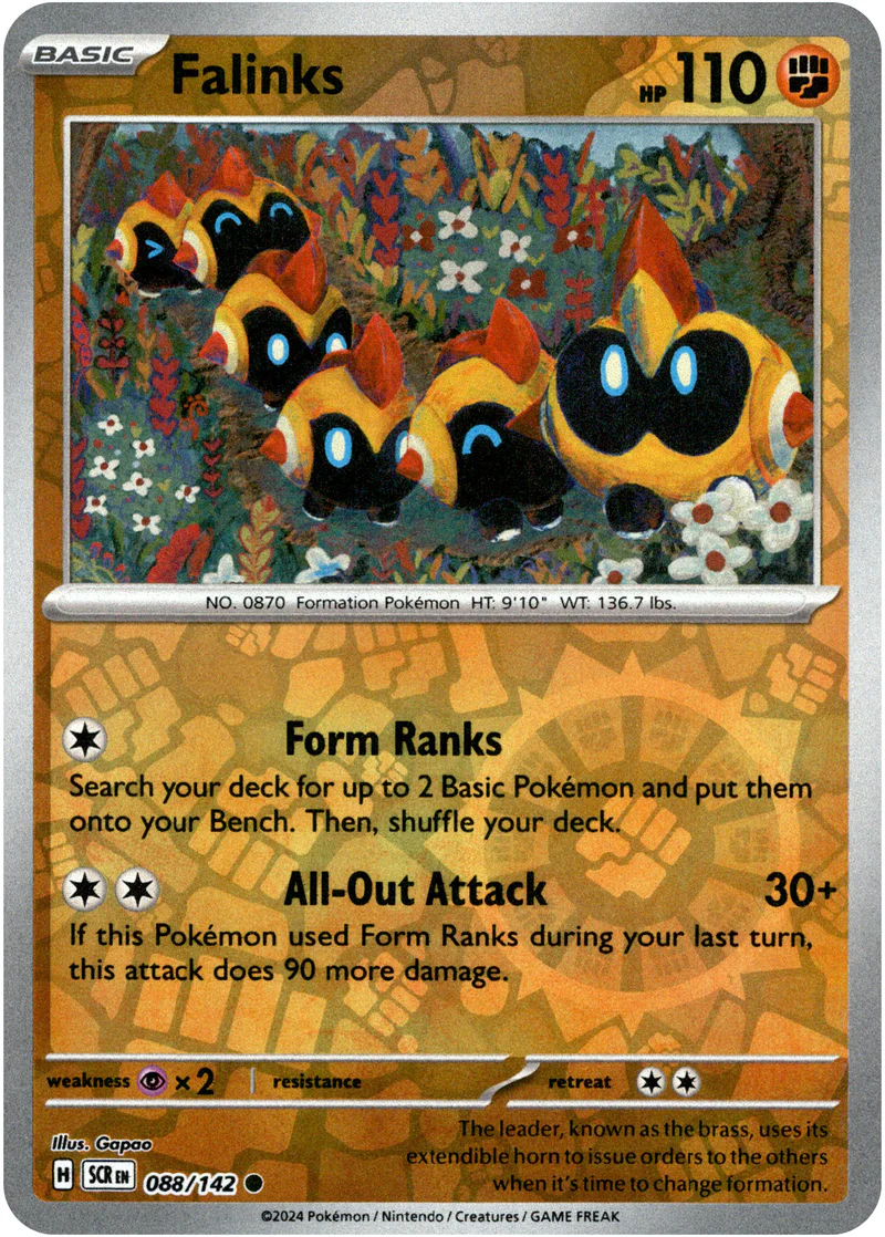Falinks 088/142 Scarlet and Violet Stellar Crown Reverse Holo Common Pokemon Card