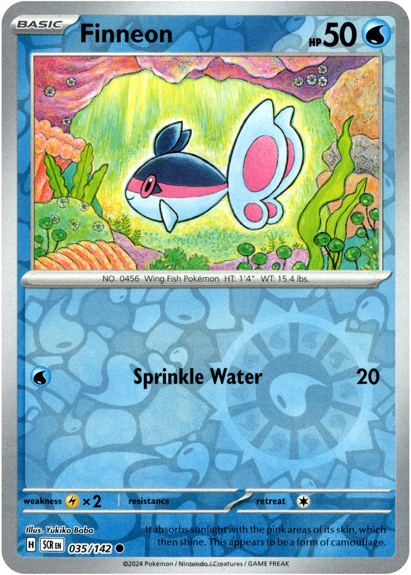 Finneon 035/142 Scarlet and Violet Stellar Crown Reverse Holo Common Pokemon Card