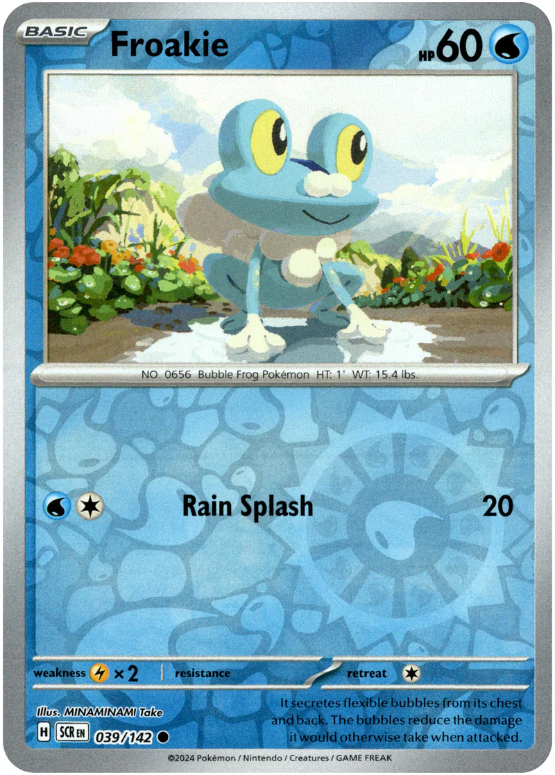 Froakie 039/142 Scarlet and Violet Stellar Crown Reverse Holo Common Pokemon Card