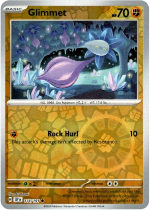 Glimmet 114/191 Scarlet and Violet Surging Sparks Reverse Holo Common Pokemon Card