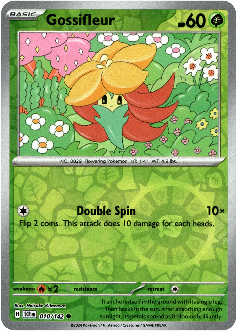 Gossifleur 010/142 Scarlet and Violet Stellar Crown Reverse Holo Common Pokemon Card