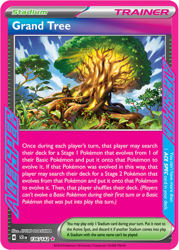 Grand Tree 136/142 Scarlet and Violet Stellar Crown ACE SPEC Pokemon Card
