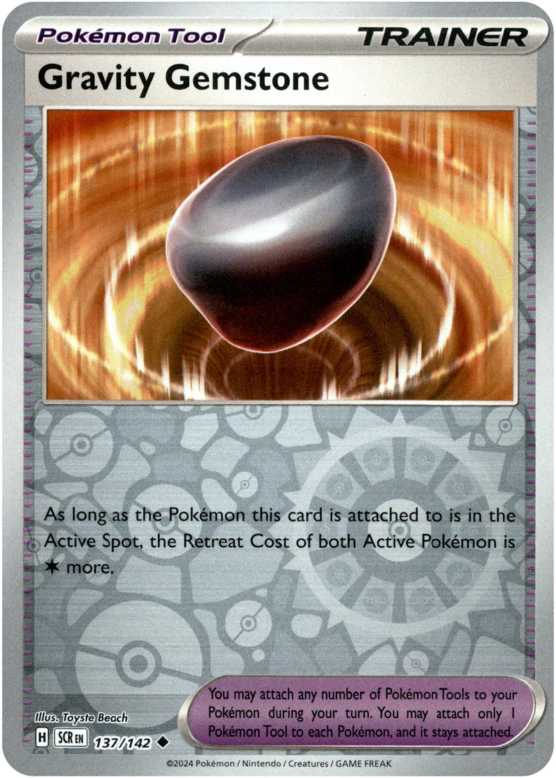 Gravity Gemstone 137/142 Scarlet and Violet Stellar Crown Reverse Holo Uncommon Pokemon Card