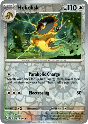 Heliolisk 155/191 Scarlet and Violet Surging Sparks Reverse Holo Common Pokemon Card
