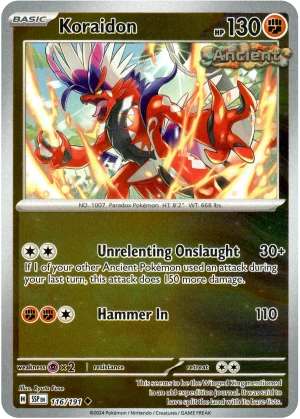 Koraidon 116/191 Scarlet and Violet Surging Sparks Reverse Holo Uncommon Pokemon Card