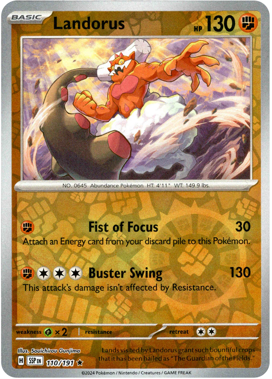 Landorus 110/191 Scarlet and Violet Surging Sparks Reverse Holo Rare Pokemon Card