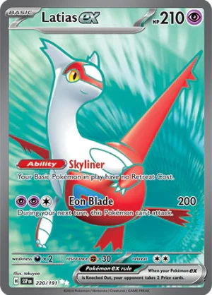 Latias ex 220/191 Scarlet and Violet Surging Sparks Full Art Rare Pokemon Card
