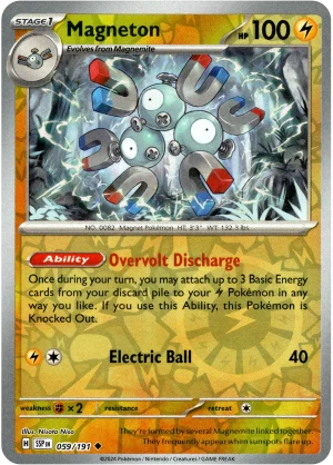 Magneton 059/191 Scarlet and Violet Surging Sparks Reverse Holo Uncommon Pokemon Card