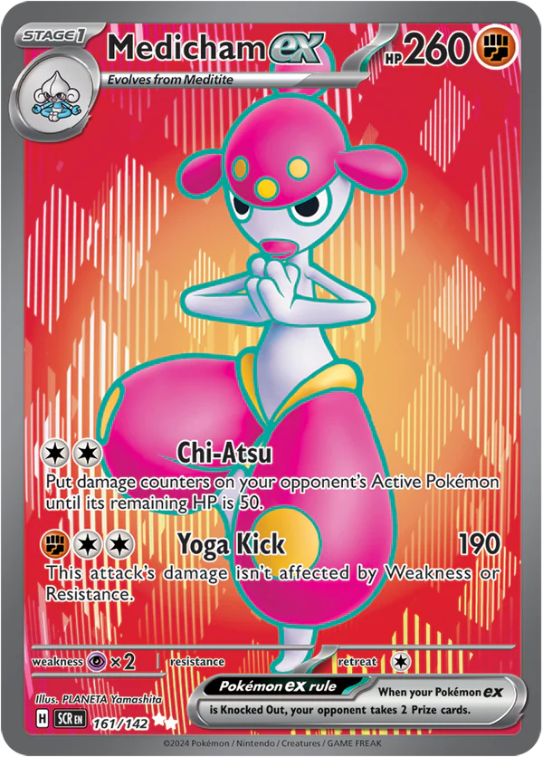 Medicham ex 161/142 Scarlet and Violet Stellar Crown Full Art Rare Pokemon Card