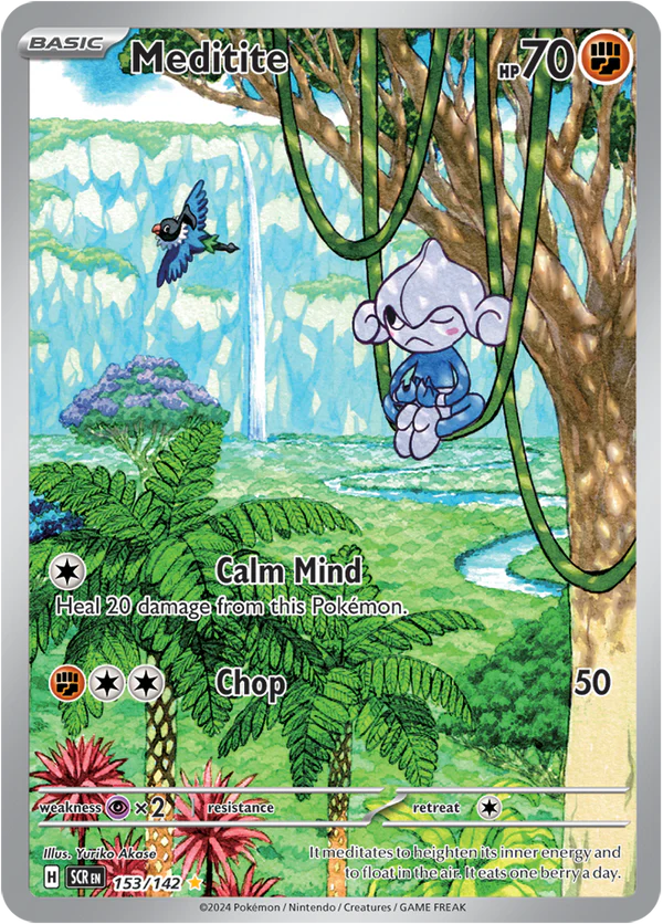 Meditite 153/142 Scarlet and Violet Stellar Crown Illustration Rare Pokemon Card