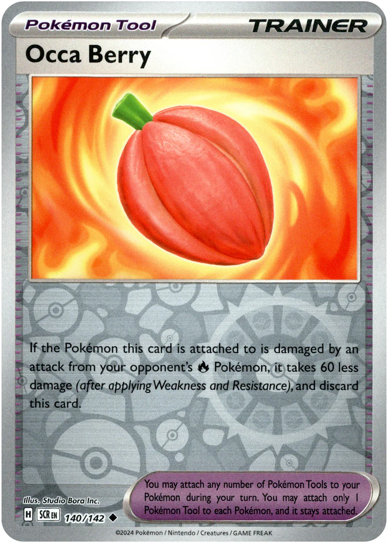 Occa Berry 140/142 Scarlet and Violet Stellar Crown Reverse Holo Uncommon Pokemon Card