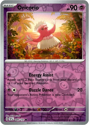 Oricorio 089/191 Scarlet and Violet Surging Sparks Reverse Holo Common Pokemon Card