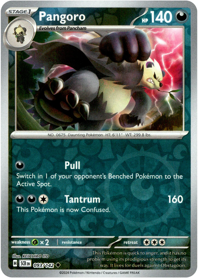 Pangoro 093/142 Scarlet and Violet Stellar Crown Reverse Holo Uncommon Pokemon Card