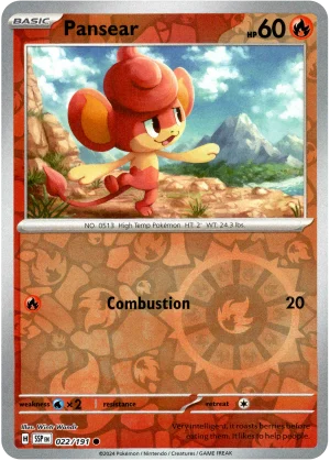 Pansear 022/191 Scarlet and Violet Surging Sparks Reverse Holo Common Pokemon Card