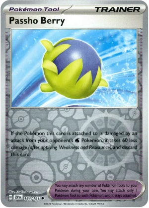Passho Berry 184/191 Scarlet and Violet Surging Sparks Reverse Holo Uncommon Pokemon Card