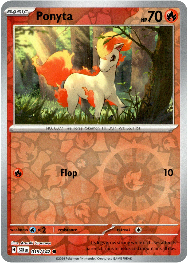 Ponyta 019/142 Scarlet and Violet Stellar Crown Reverse Holo Common Pokemon Card