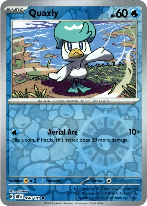Quaxly 050/191 Scarlet and Violet Surging Sparks Reverse Holo Common Pokemon Card