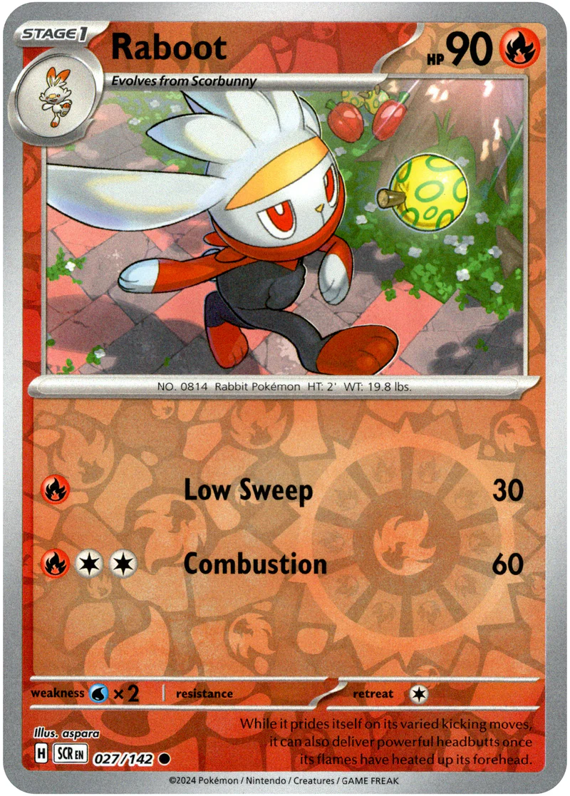 Raboot 027/142 Scarlet and Violet Stellar Crown Reverse Holo Common Pokemon Card