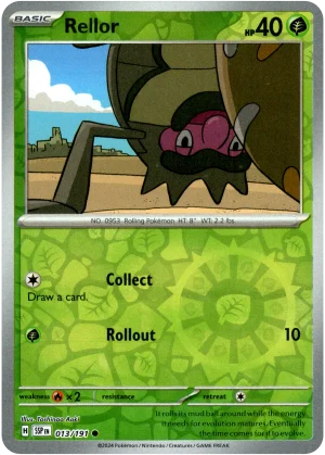 Rellor 013/191 Scarlet and Violet Surging Sparks Reverse Holo Common Pokemon Card