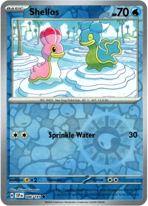 Shellos 046/191 Scarlet and Violet Surging Sparks Reverse Holo Common Pokemon Card