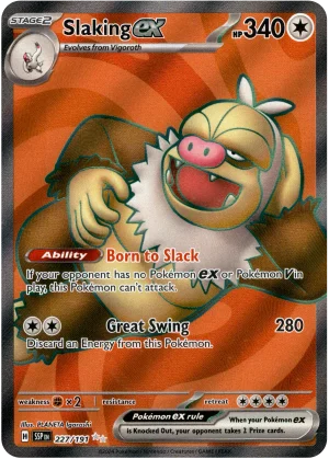 Slaking ex 227/191 Scarlet and Violet Surging Sparks Full Art Rare Pokemon Card
