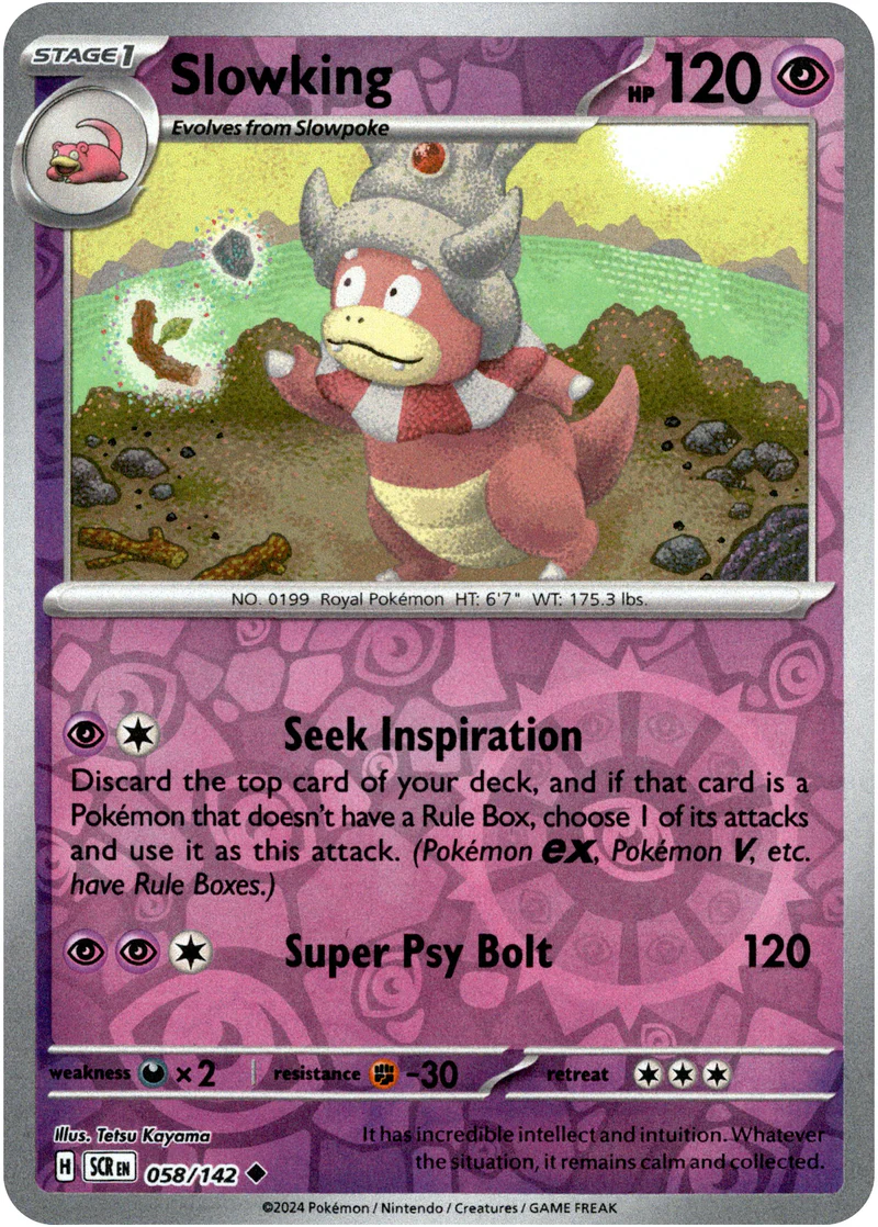 Slowking 058/142 Scarlet and Violet Stellar Crown Reverse Holo Uncommon Pokemon Card