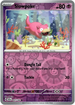 Slowpoke 057/142 Scarlet and Violet Stellar Crown Reverse Holo Common Pokemon Card