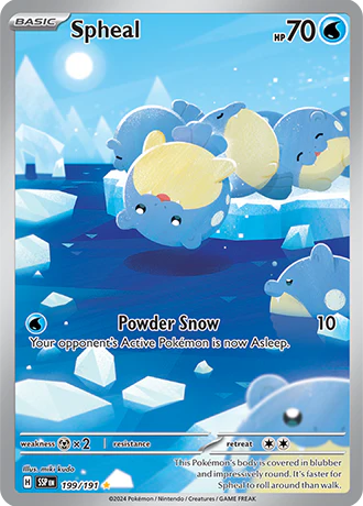 Spheal 199/191 Scarlet and Violet Surging Sparks Illustration Rare Pokemon Card