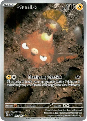 Stunfisk 202/191 Scarlet and Violet Surging Sparks Illustration Rare Pokemon Card