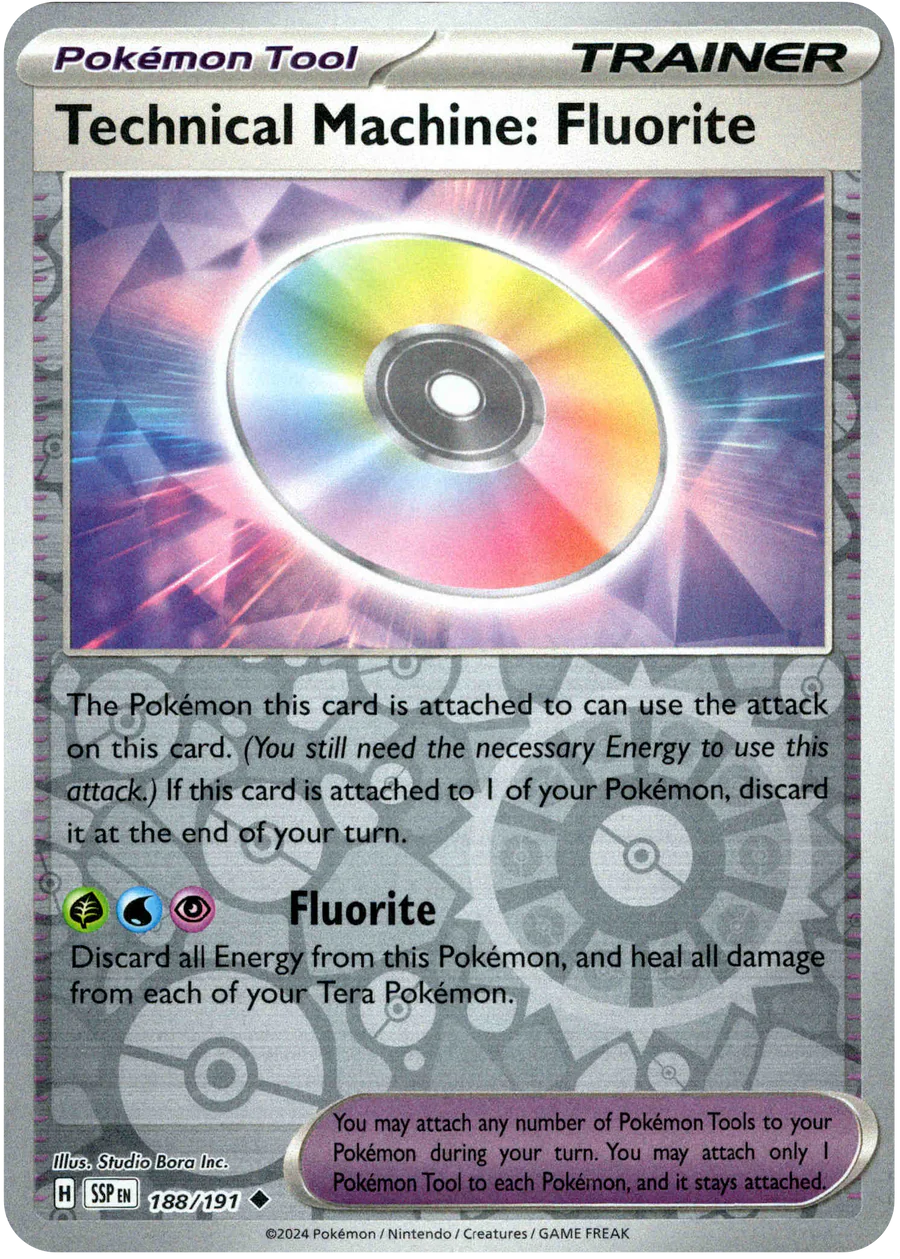 Technical Machine: Fluorite 188/191 Scarlet and Violet Surging Sparks Reverse Holo Uncommon Pokemon Card