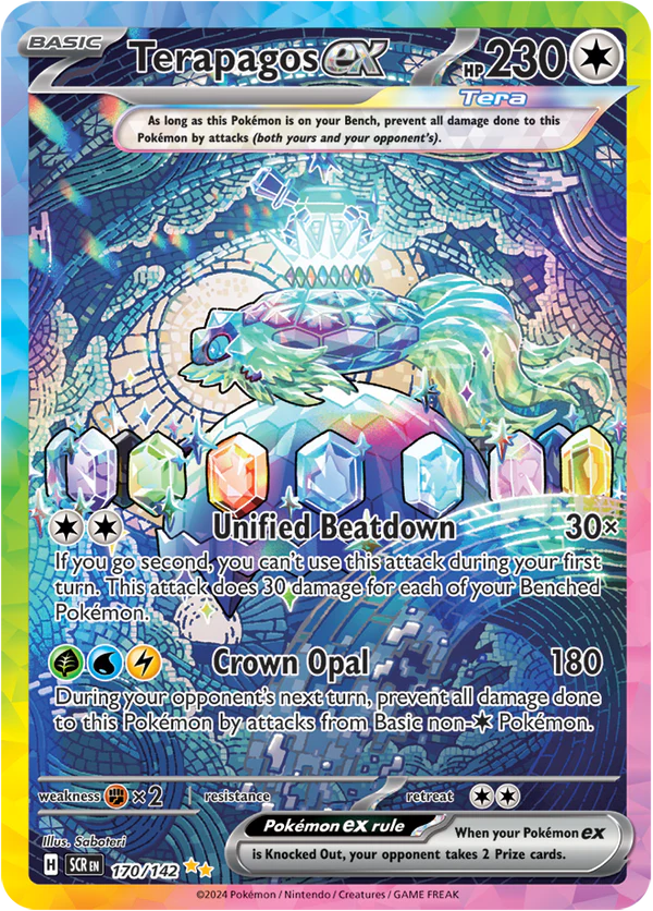 Terapagos ex 170/142 Scarlet and Violet Stellar Crown Secret Illustration Rare Pokemon Card