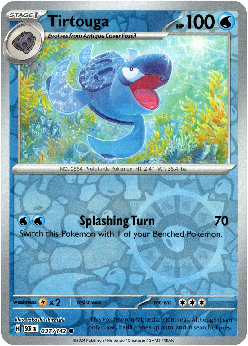 Tirtouga 037/142 Scarlet and Violet Stellar Crown Reverse Holo Common Pokemon Card