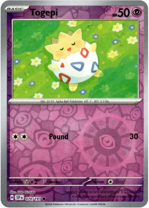 Togepi 070/191 Scarlet and Violet Surging Sparks Reverse Holo Common Pokemon Card