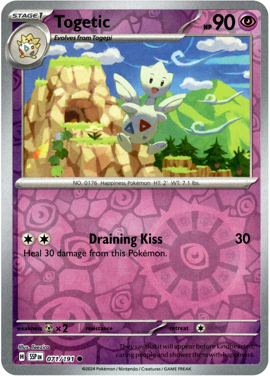 Togetic 071/191 Scarlet and Violet Surging Sparks Reverse Holo Common Pokemon Card