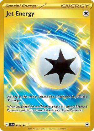 Jet Energy 252/191 Scarlet and Violet Surging Sparks Gold Rare Pokemon Card