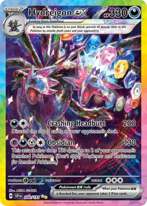 Hydreigon ex 240/191 Scarlet and Violet Surging Sparks Secret Illustration Rare Pokemon Card